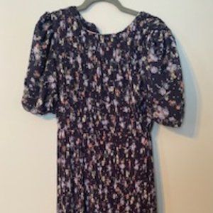 Blue Flowered Just Me dress midi
